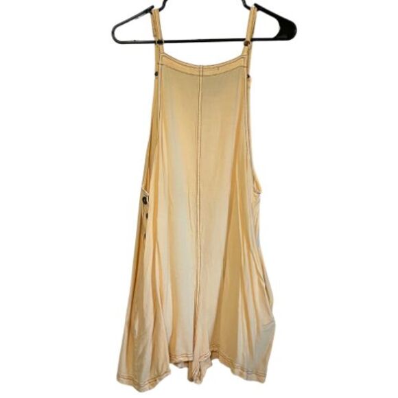 URBAN OUTFITTERS Overall Shorts XL Yellow Square Neck Pocket Short Romper - Picture 2 of 12